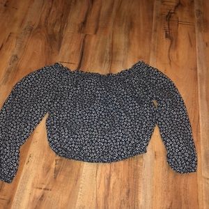 Girls, off the shoulder crop top, half long sleeve